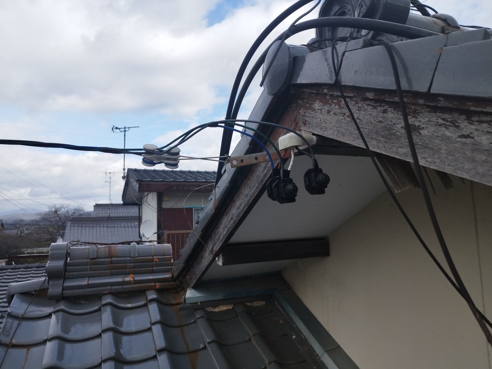 池田町 電線引き込みなおし