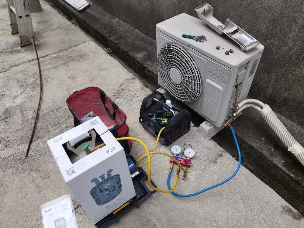垂井町 エアコンガス漏れ修理